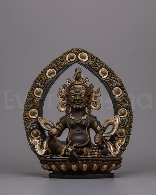 Jambhala Mantra Prayer Statue | Unique Sculpture Infusing Buddhist Wisdom & Prosperity
