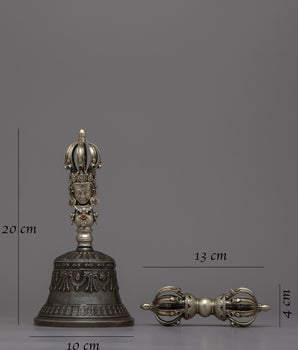Vajra Dorje and Bell Set | Buddhist Ritual Tools Reflecting Traditional Tibetan Craftsmanship
