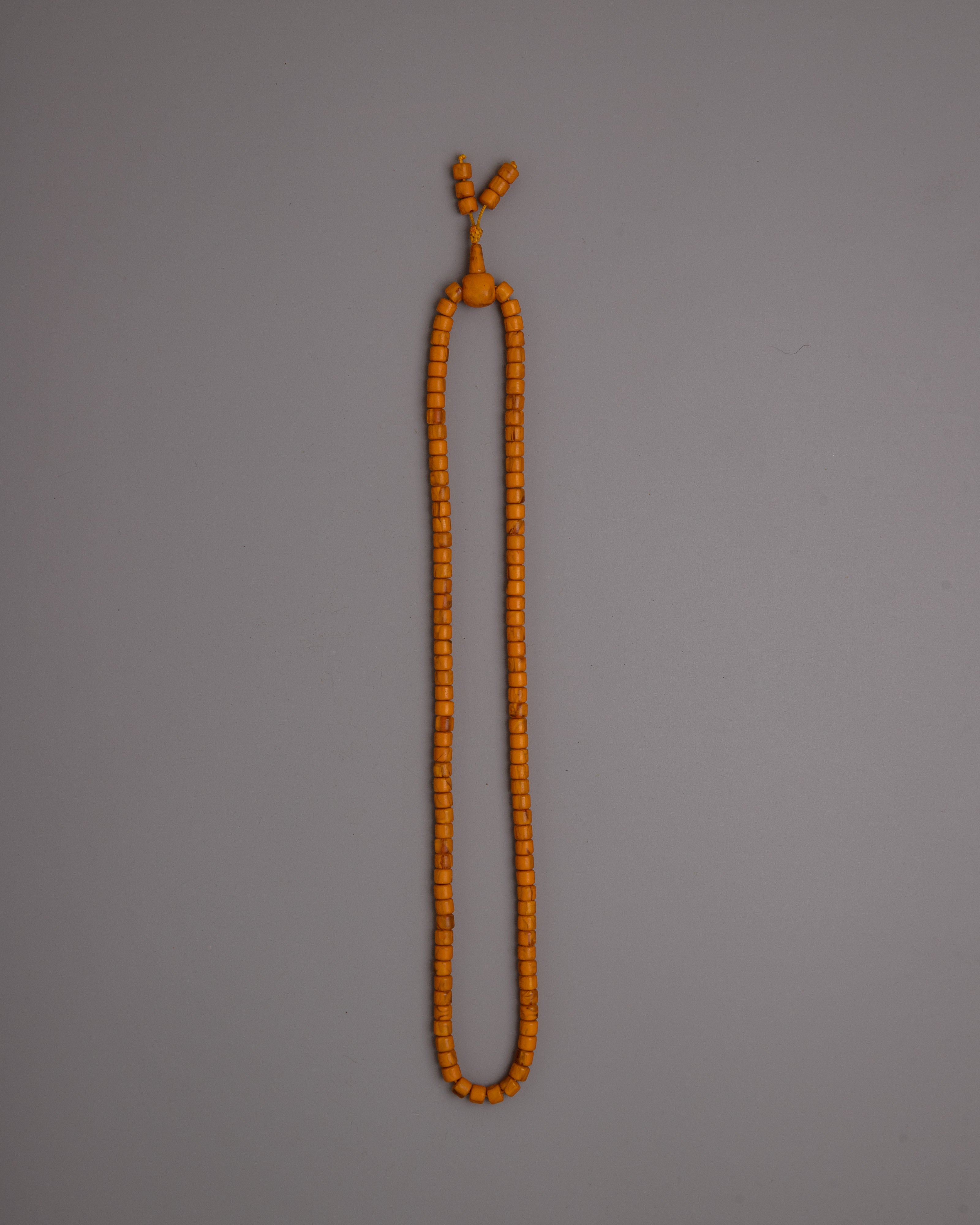 Artificial Amber Mala Beads | Perfect for Meditation and Spiritual Practice