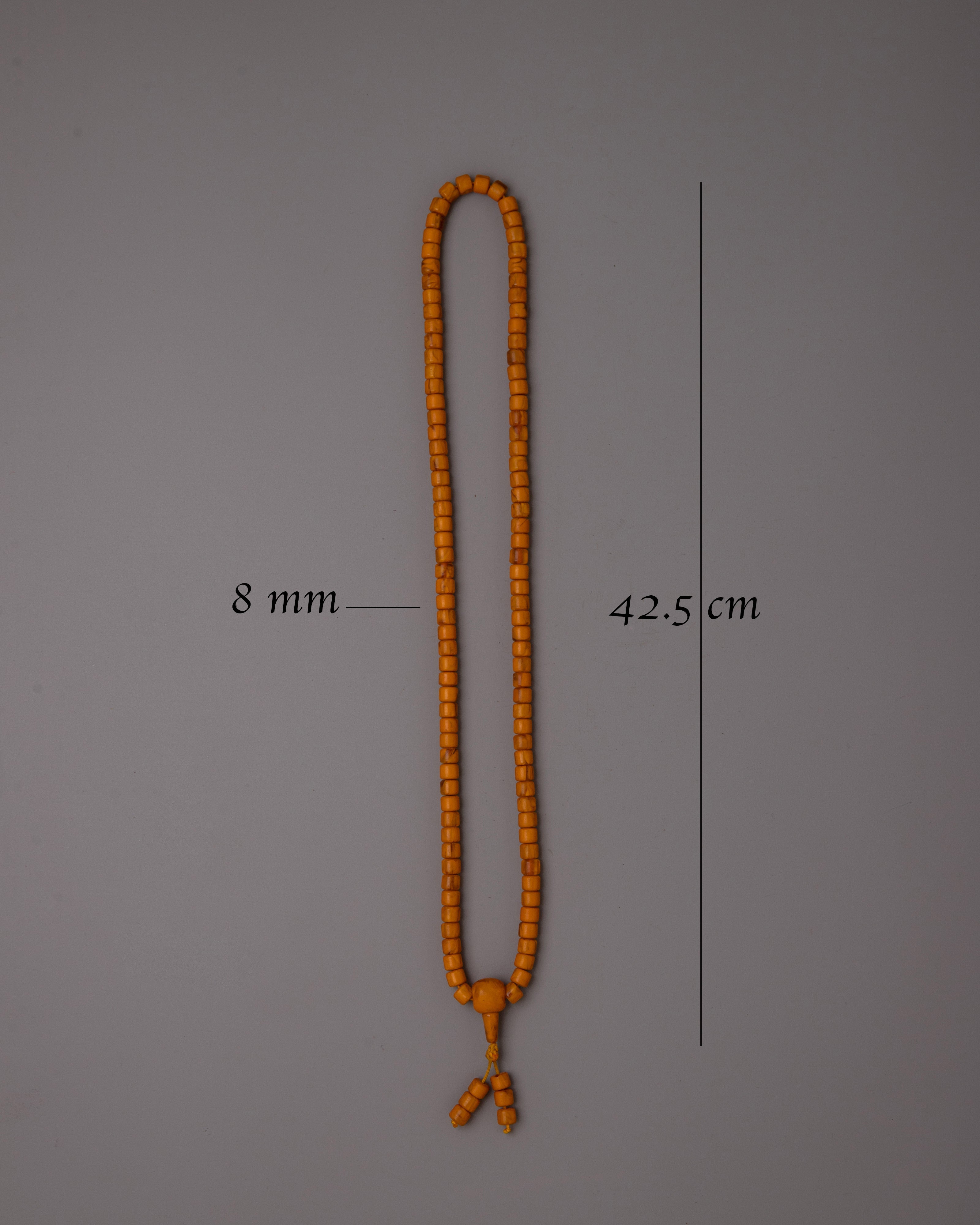 Artificial Amber Mala Beads | Perfect for Meditation and Spiritual Practice
