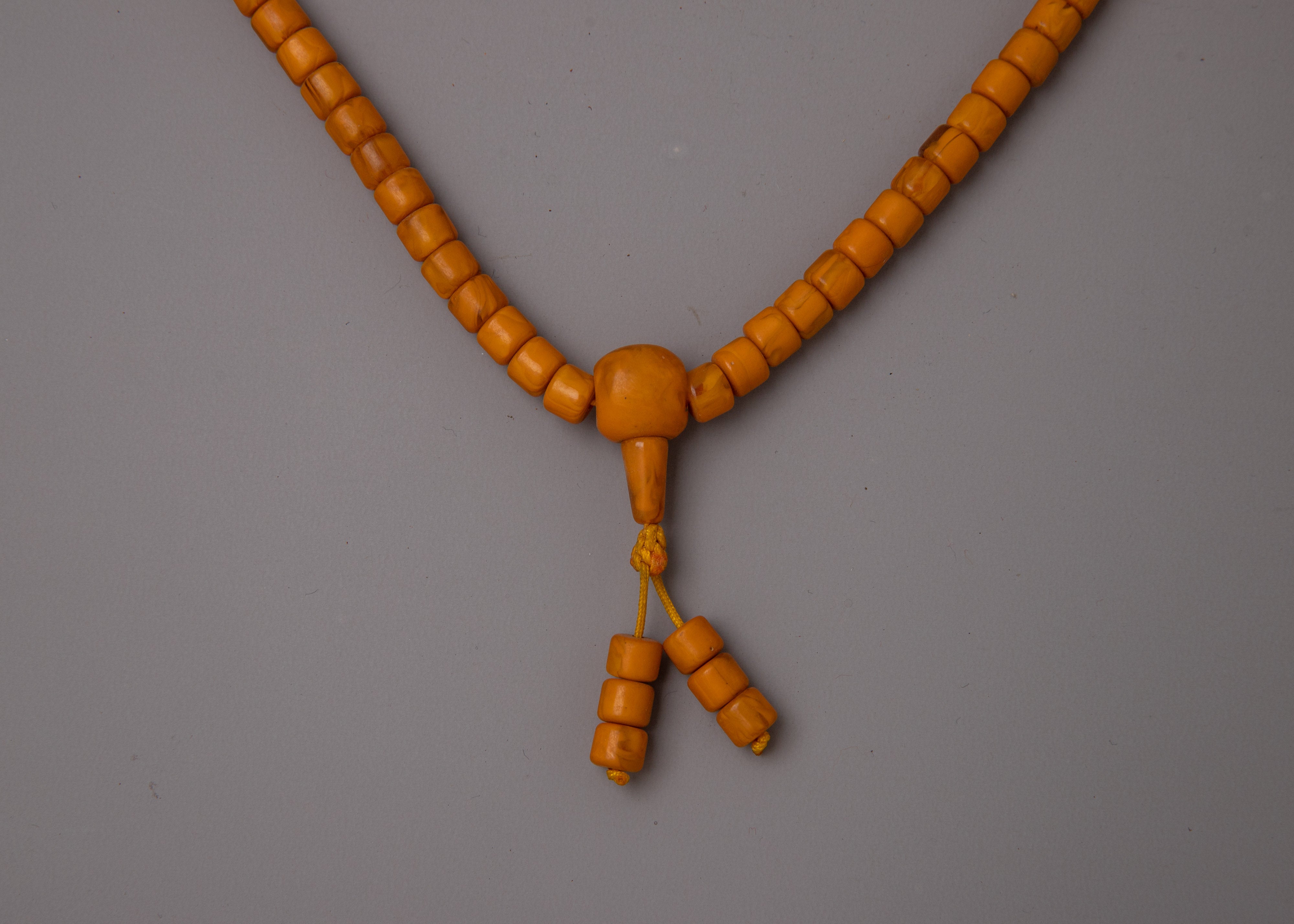 Artificial Amber Mala Beads | Perfect for Meditation and Spiritual Practice