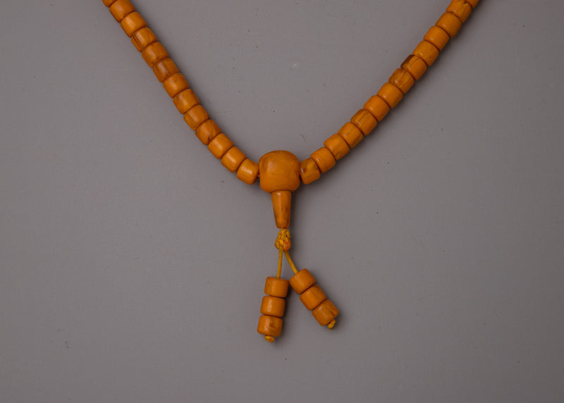 Artificial Amber Mala Beads | Perfect for Meditation and Spiritual Practice