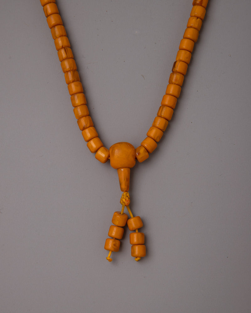 Artificial Amber Mala Beads | Perfect for Meditation and Spiritual Practice