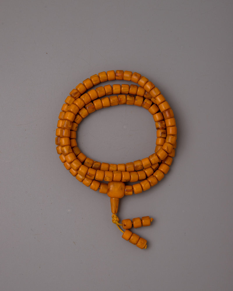 Artificial Amber Mala Beads | Perfect for Meditation and Spiritual Practice