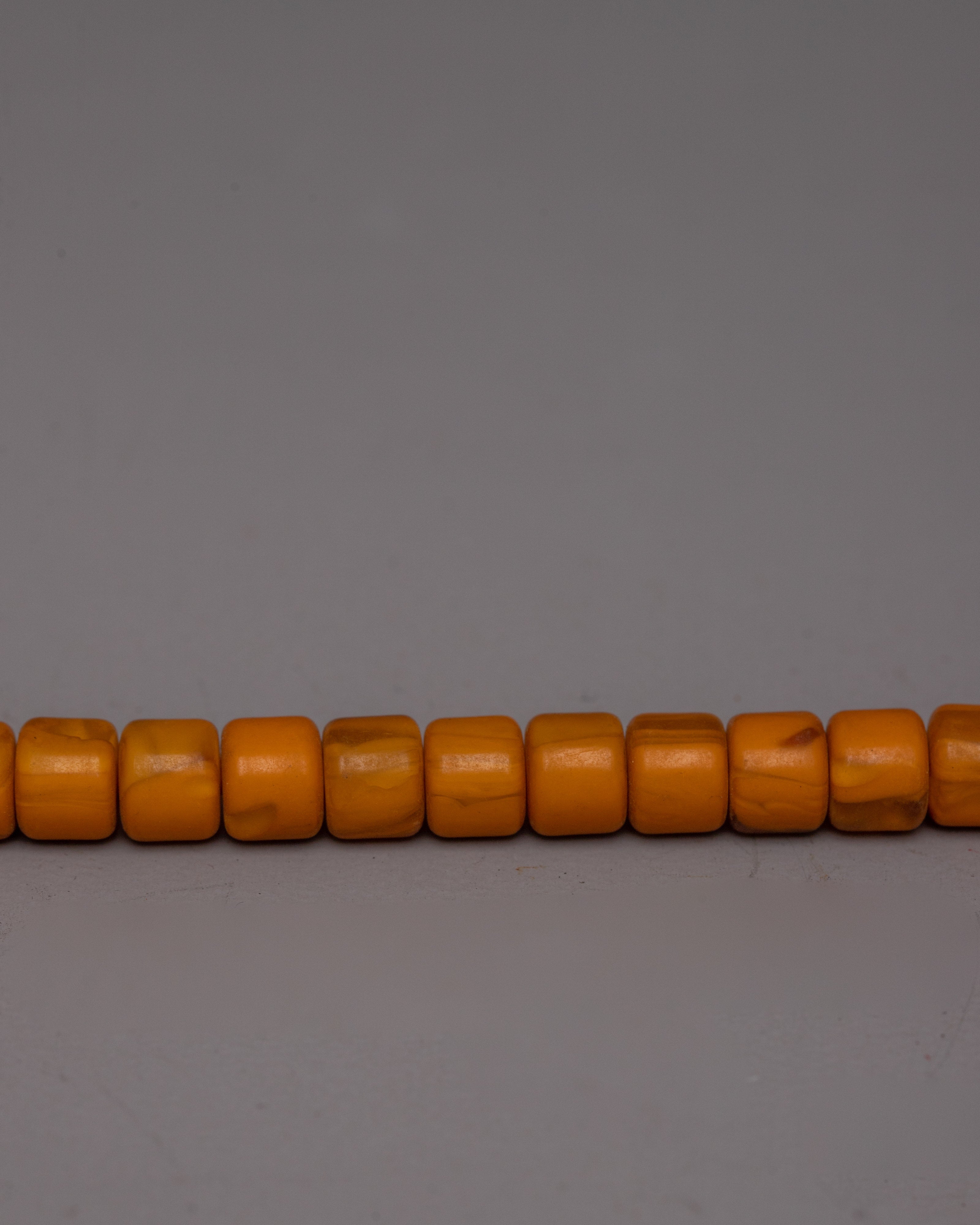 Artificial Amber Mala Beads | Perfect for Meditation and Spiritual Practice