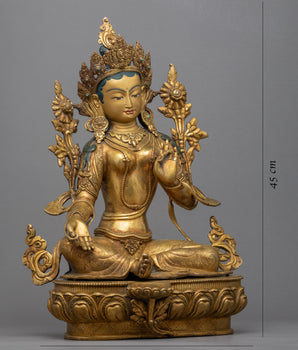 Green Tara Guided Meditation Sculpture | Tibetan Handcrafted Art