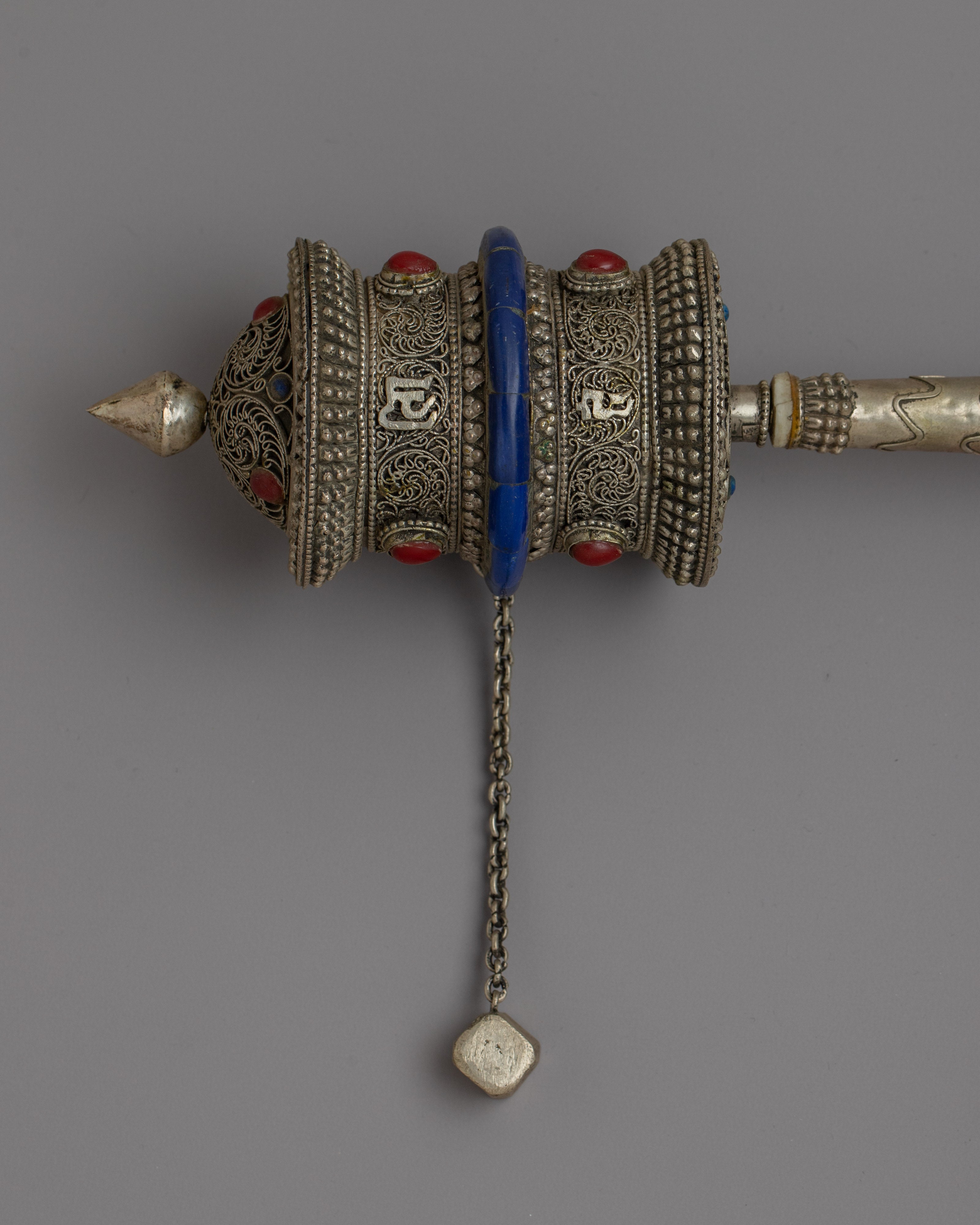 Buddhist Hand Prayer Wheel | Exquisite Handheld Prayer Wheel for Timeless Devotion