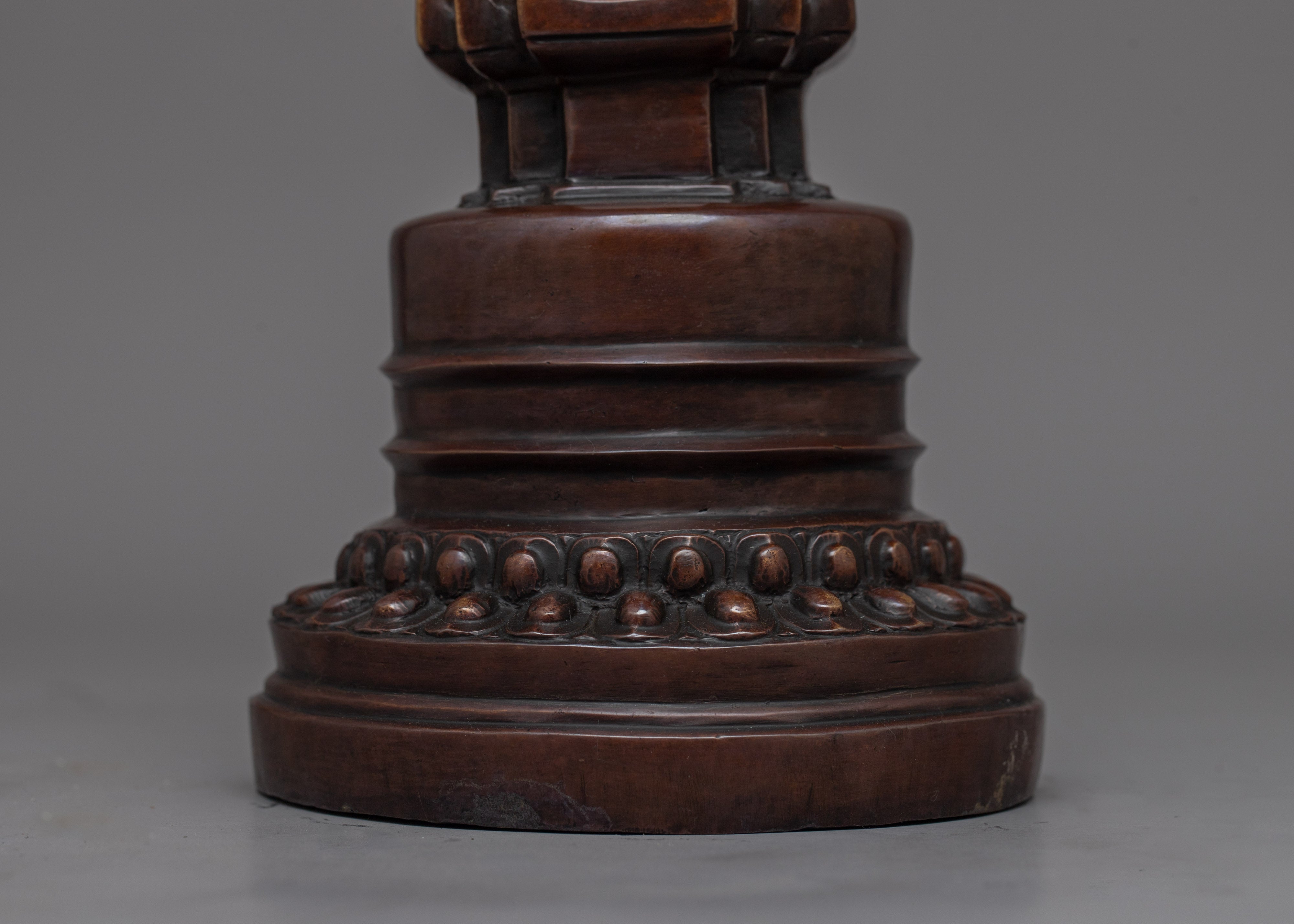 Sacred Copper Stupa | A Beautiful Addition to Temples, Altars, and Meditation Rooms