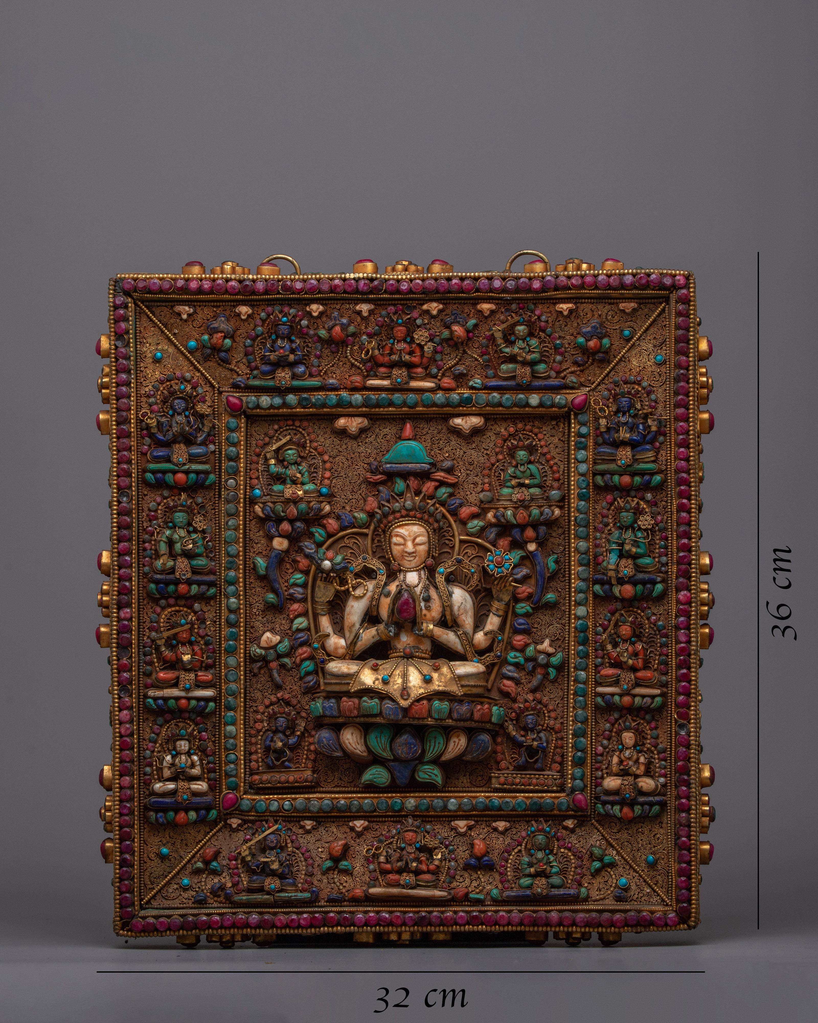 Chenresig with Other Deities Wall Hanging Decor | Symbol of Compassion and Spiritual Protection