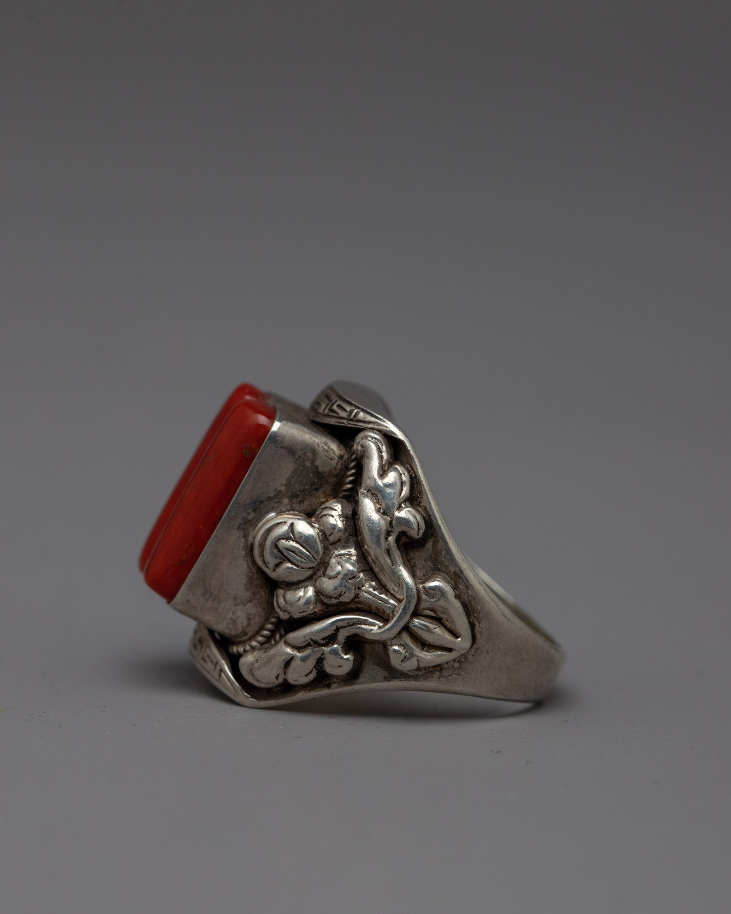 Handmade Buddhist Silver Ring | Artisanal Sacred Jewelry Symbolizing Spiritual Elegance