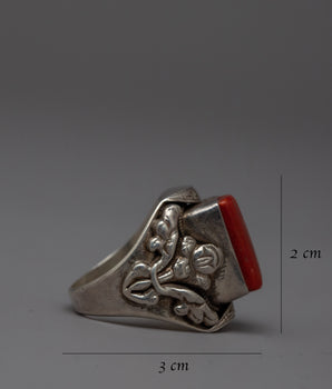 Handmade Buddhist Silver Ring | Artisanal Sacred Jewelry Symbolizing Spiritual Elegance