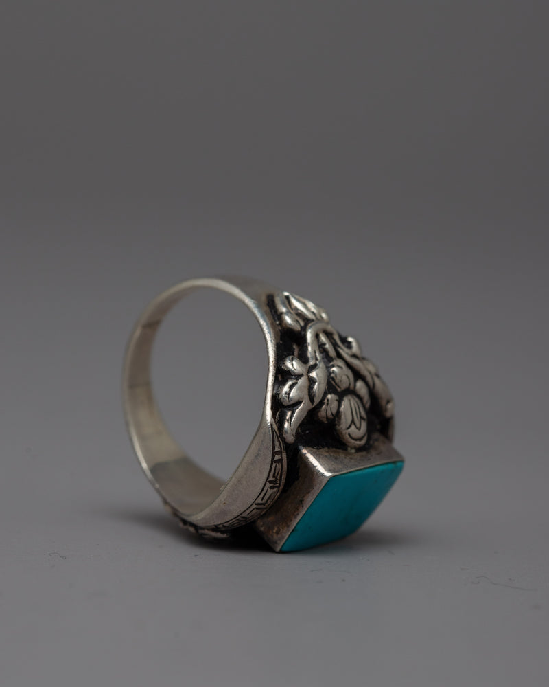 Tibetan Buddhist Ring | Handcrafted Ring with Spiritual Significance