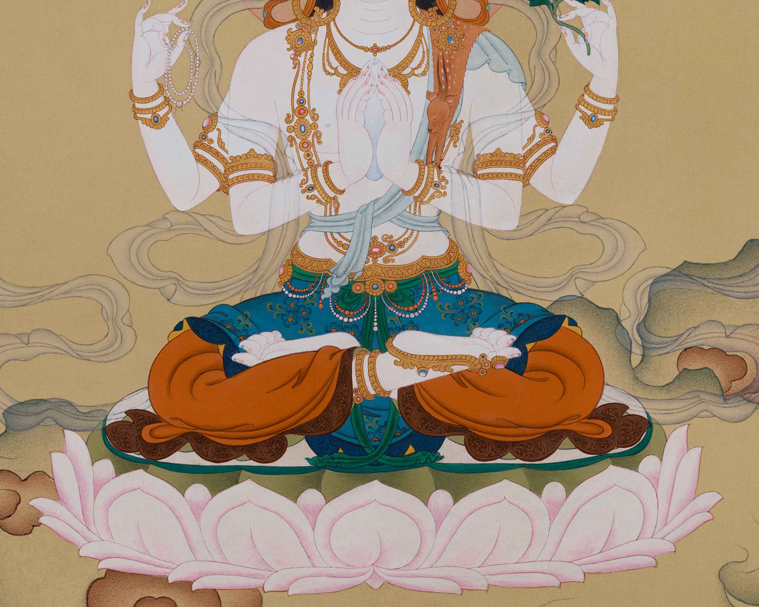 Himalayan Thangka of Chenrezig | Bodhisattva of Infinite Compassion