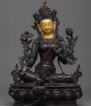 Handmade Green Tara Statue
