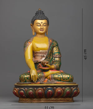 The Enlightened One Buddha | Beautifully Acrylic Painted Statue