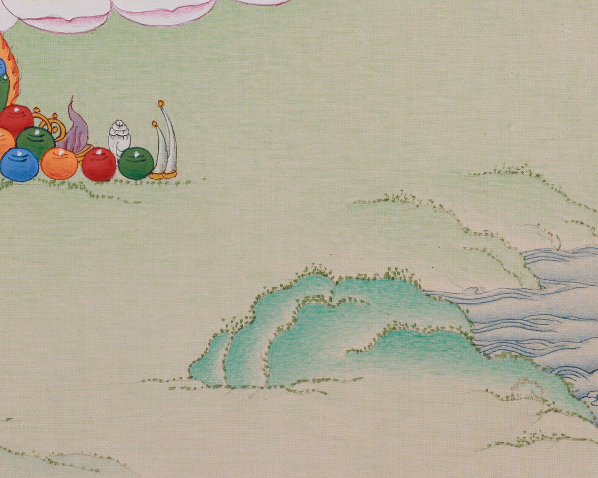 Compassionate Chenrezig Buddha Thangka | Four Armed Avalokiteshvara