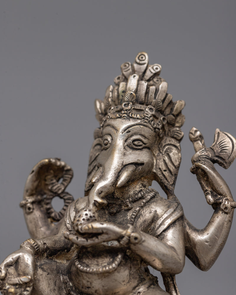 Traditional Ganesh Statue | Handcrafted with Copper and Unique Detailing