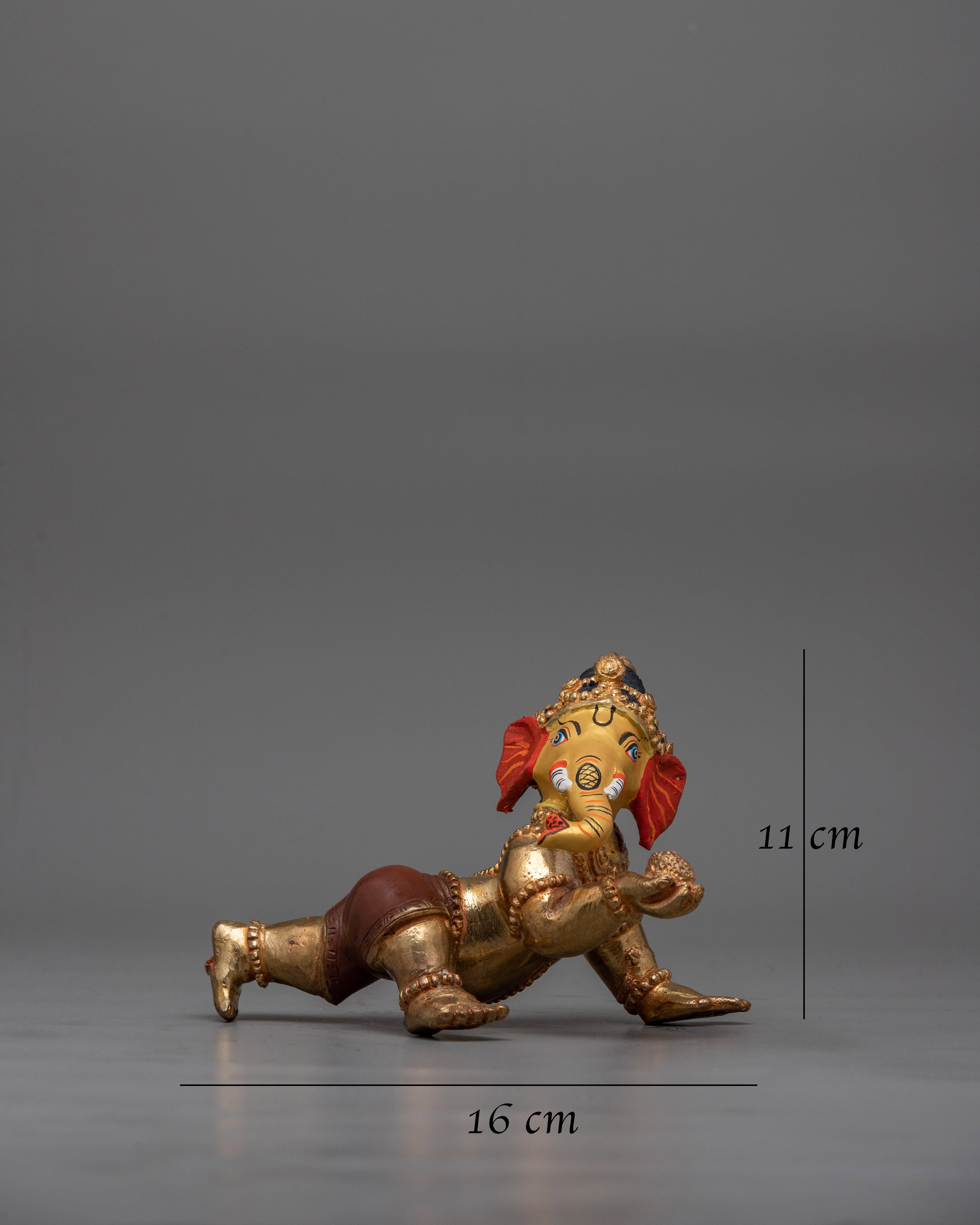 Sacred Ganesh Statue | Gold-Plated for Spiritual and Decorative Appea