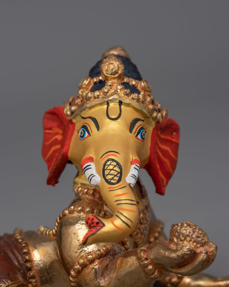 Sacred Ganesh Statue | Gold-Plated for Spiritual and Decorative Appea