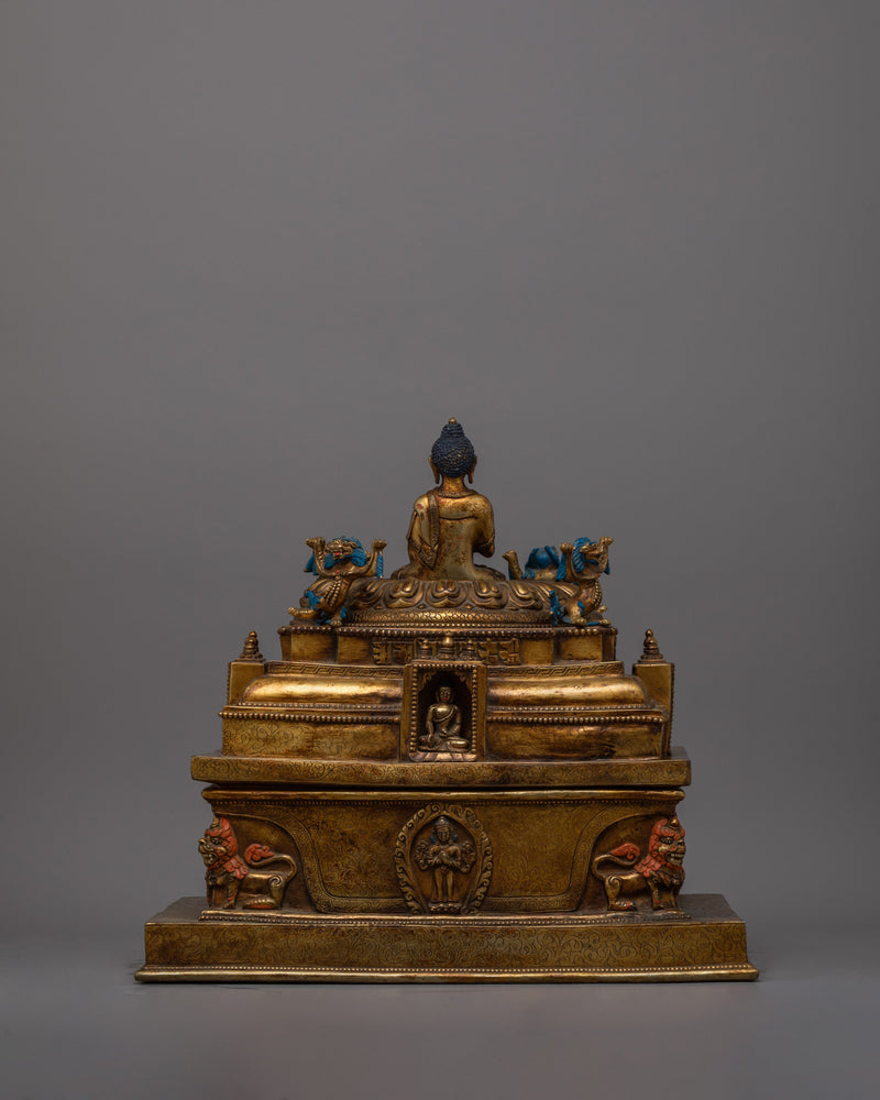 Large Tibetan Stupa Statue | Buddhist Monument for Home Decor