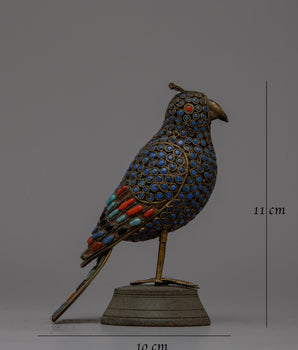 Gemstone Bird Statue | Beautifully Detailed Ornamental Art