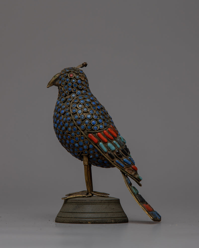 Gemstone Bird Statue | Beautifully Detailed Ornamental Art