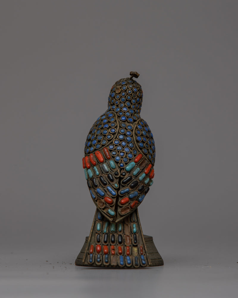 Gemstone Bird Statue | Beautifully Detailed Ornamental Art