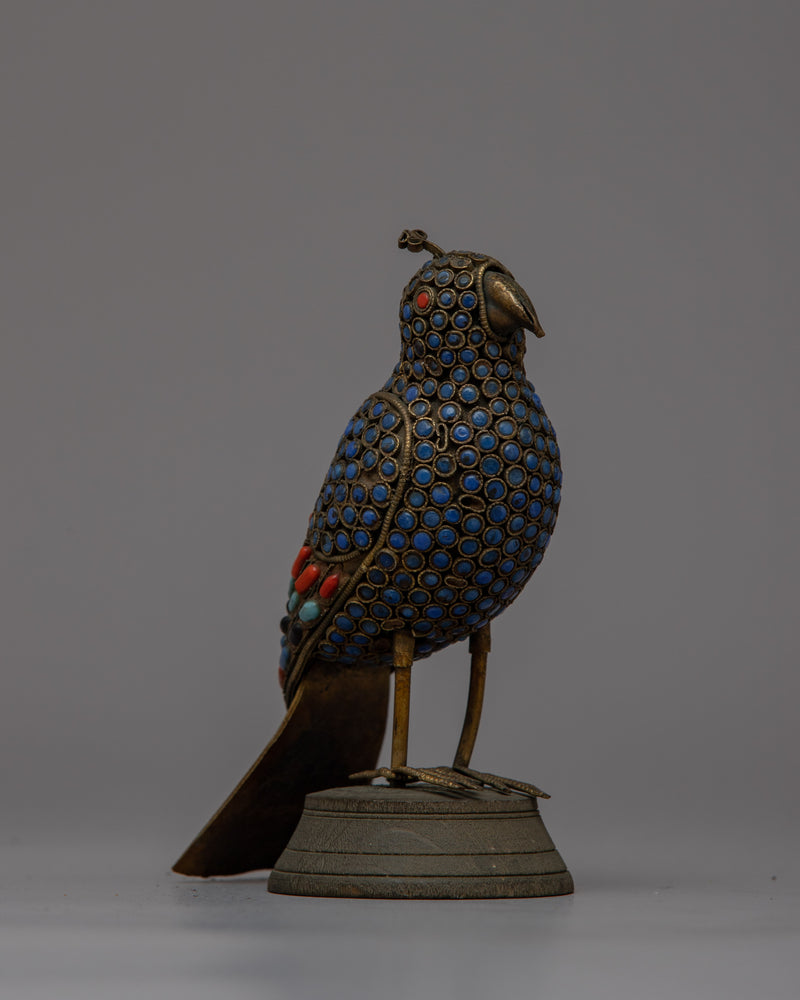 Gemstone Bird Statue | Beautifully Detailed Ornamental Art