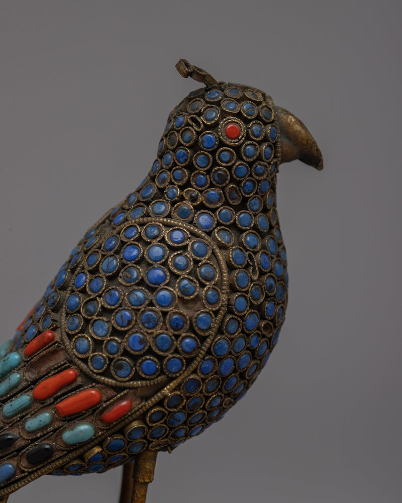 Gemstone Bird Statue | Beautifully Detailed Ornamental Art