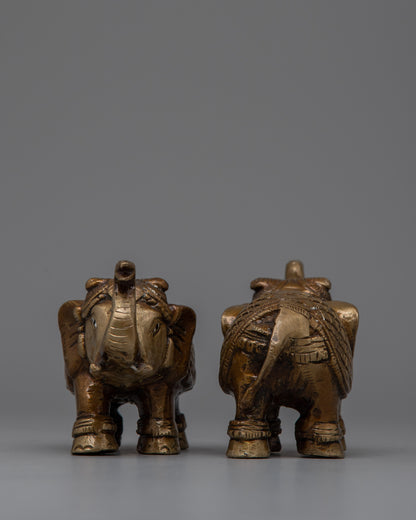 Decorative Pair Elephant Statue | Exquisite Copper Craftsmanship