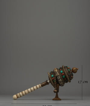 Handheld Tibetan Prayer Wheel | Spiritual Tool for Personal Meditation and Mantra Recitation