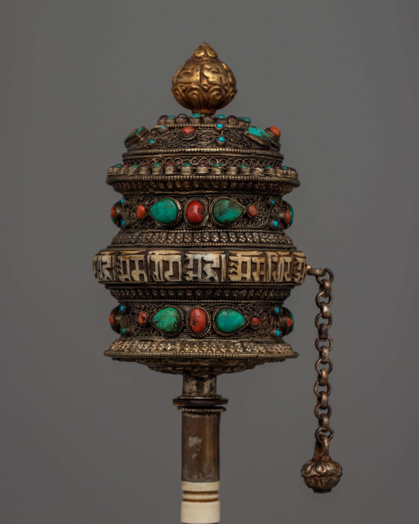 Handheld Tibetan Prayer Wheel | Spiritual Tool for Personal Meditation and Mantra Recitation