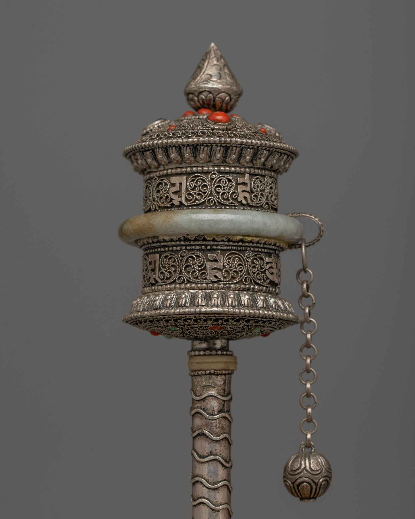 Prayer Wheel Spinner | Traditional Tibetan Buddhist Spiritual Tool for Daily Use and Rituals