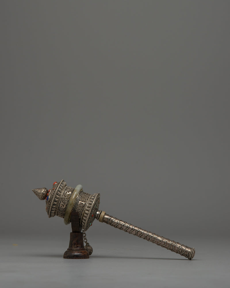 Prayer Wheel Spinner | Traditional Tibetan Buddhist Spiritual Tool for Daily Use and Rituals