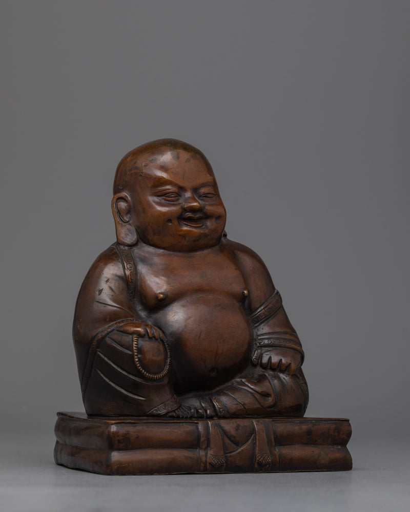 Laughing Buddha Figurine | Handmade Religious Artifact the Spirit of Happiness and Abundance