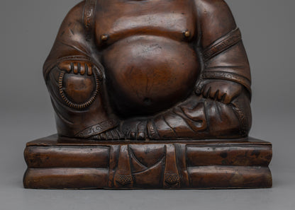 Laughing Buddha Figurine | Handmade Religious Artifact the Spirit of Happiness and Abundance