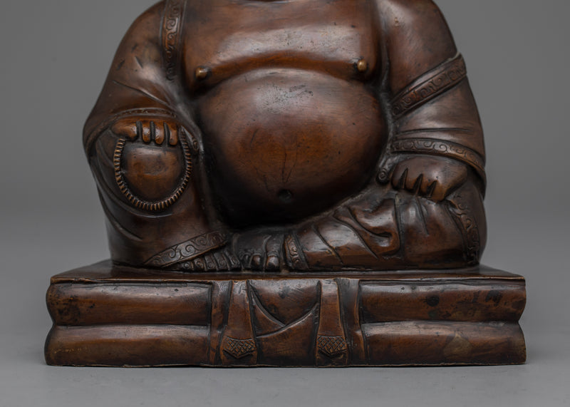 Laughing Buddha Figurine | Handmade Religious Artifact the Spirit of Happiness and Abundance