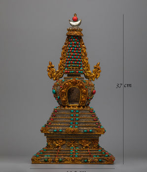 Tibetan Stupa Chorten | Symbol of Enlightenment and Spiritual Presence for Sacred Spaces
