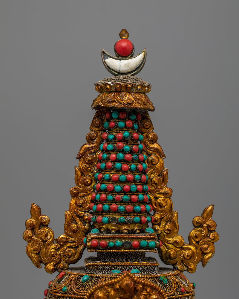 Tibetan Stupa Chorten | Symbol of Enlightenment and Spiritual Presence for Sacred Spaces