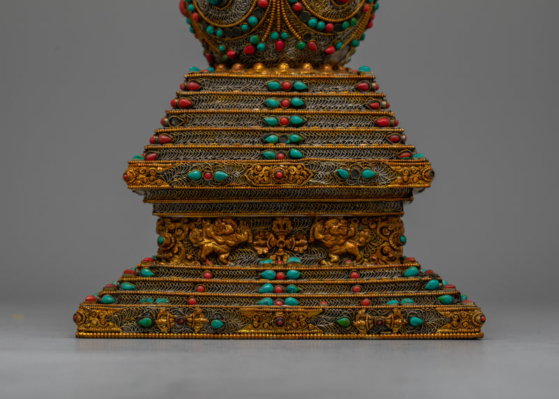 Tibetan Stupa Chorten | Symbol of Enlightenment and Spiritual Presence for Sacred Spaces