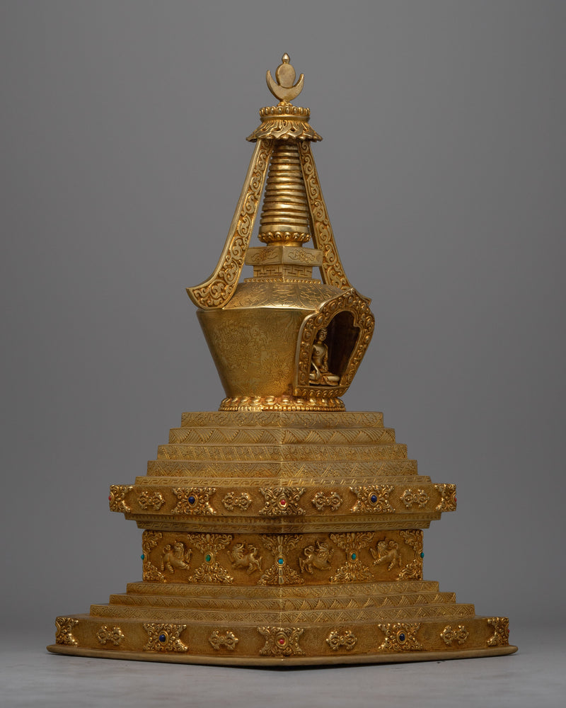 Stupa Chorten Buddhism | Handcrafted Symbol of Buddhist Wisdom and Tranquility