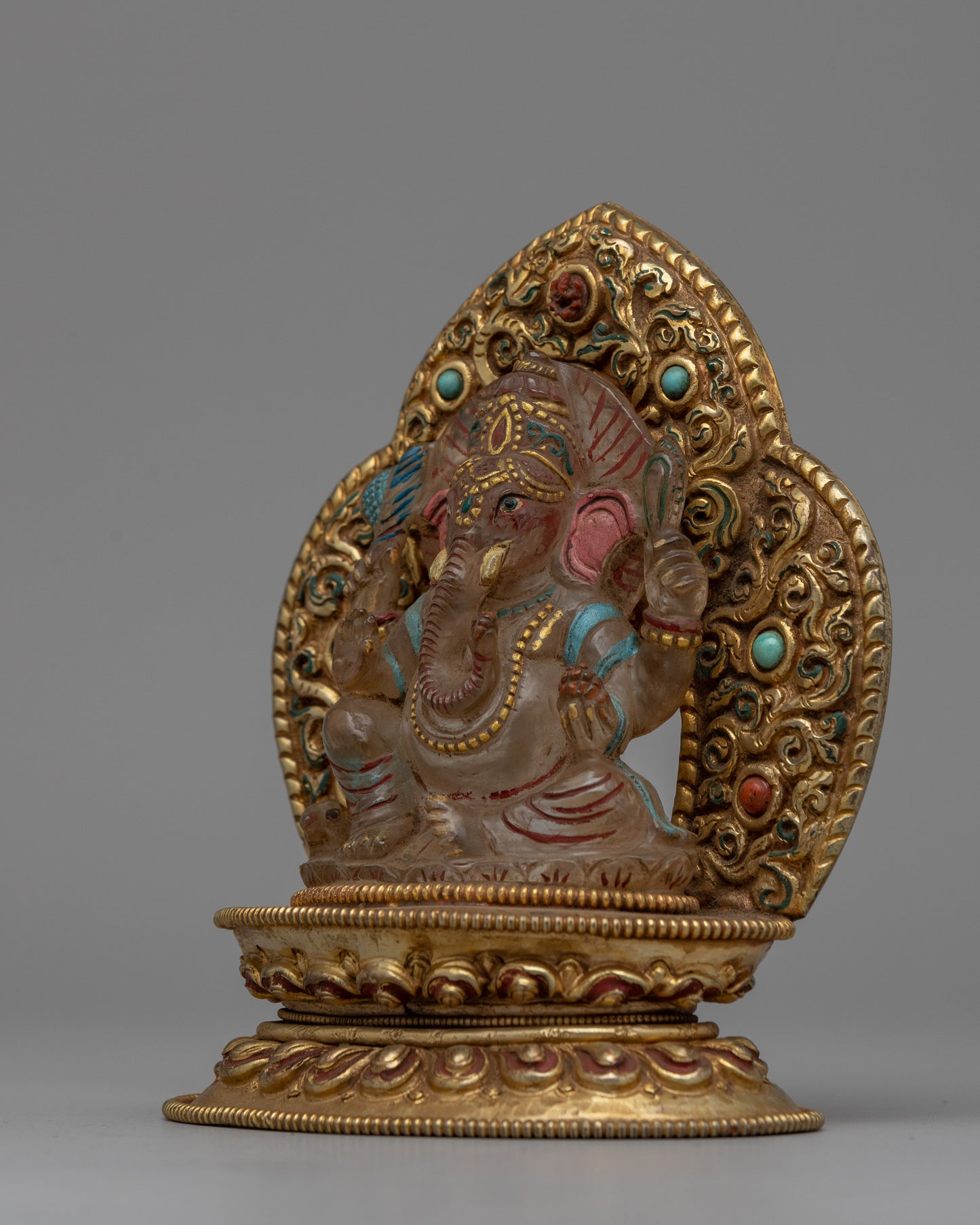 Crystal Ganesha Statue with Throne | Reflecting the Benevolent and Auspicious Presence of Lord Ganesha