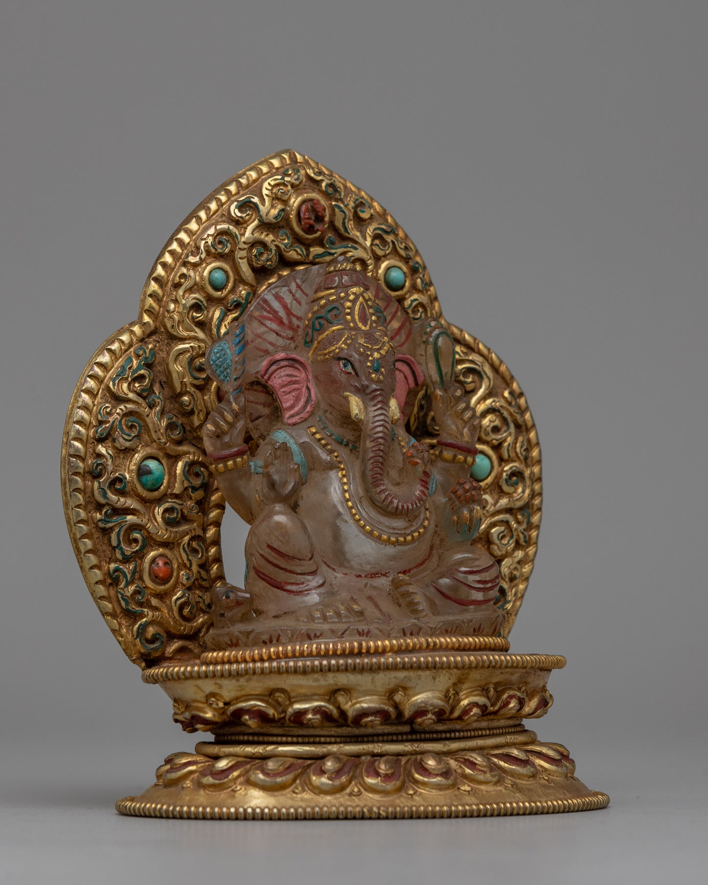 Crystal Ganesha Statue with Throne | Reflecting the Benevolent and Auspicious Presence of Lord Ganesha