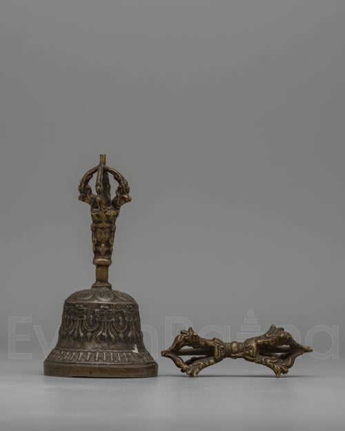 Traditional Brass Vajra & Bell |  Vintage Charm with Spiritual Significance