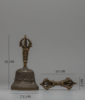 Traditional Brass Vajra & Bell |  Vintage Charm with Spiritual Significance