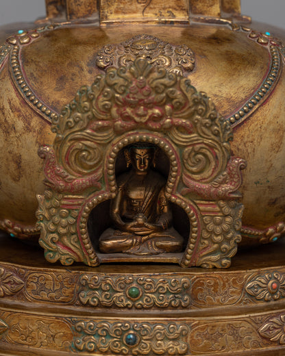 Buddhist Stupa Statue | Handcrafted Tibetan Symbol of Harmony and Wisdom