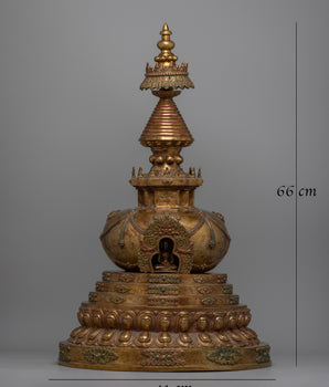 Buddhist Stupa Statue | Handcrafted Tibetan Symbol of Harmony and Wisdom