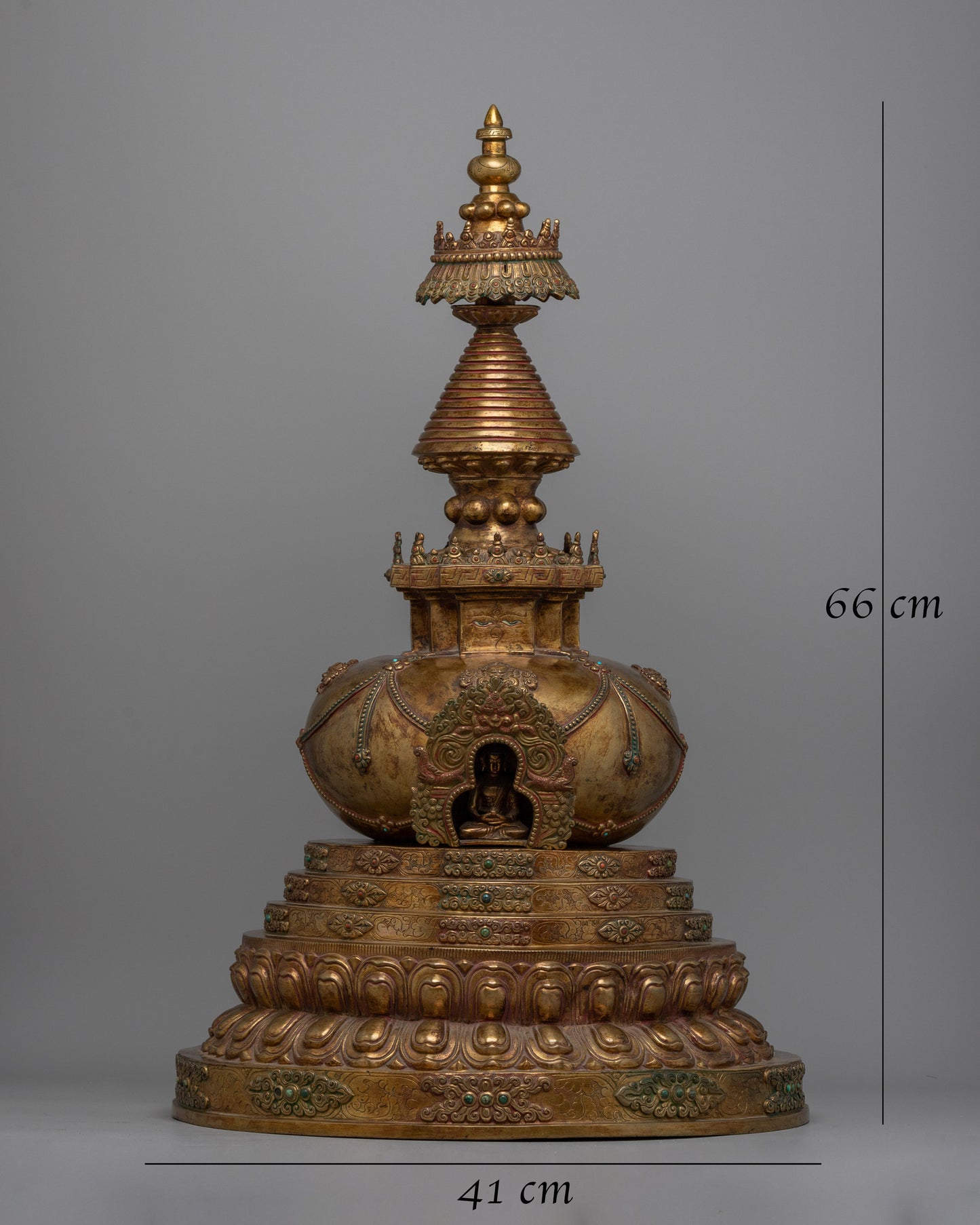 Buddhist Stupa Statue | Handcrafted Tibetan Symbol of Harmony and Wisdom