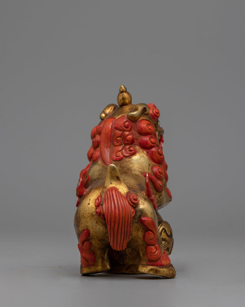 Foo Dog Lion Chinese Figurine | Handcrafted Sculptures for Strength and Courage