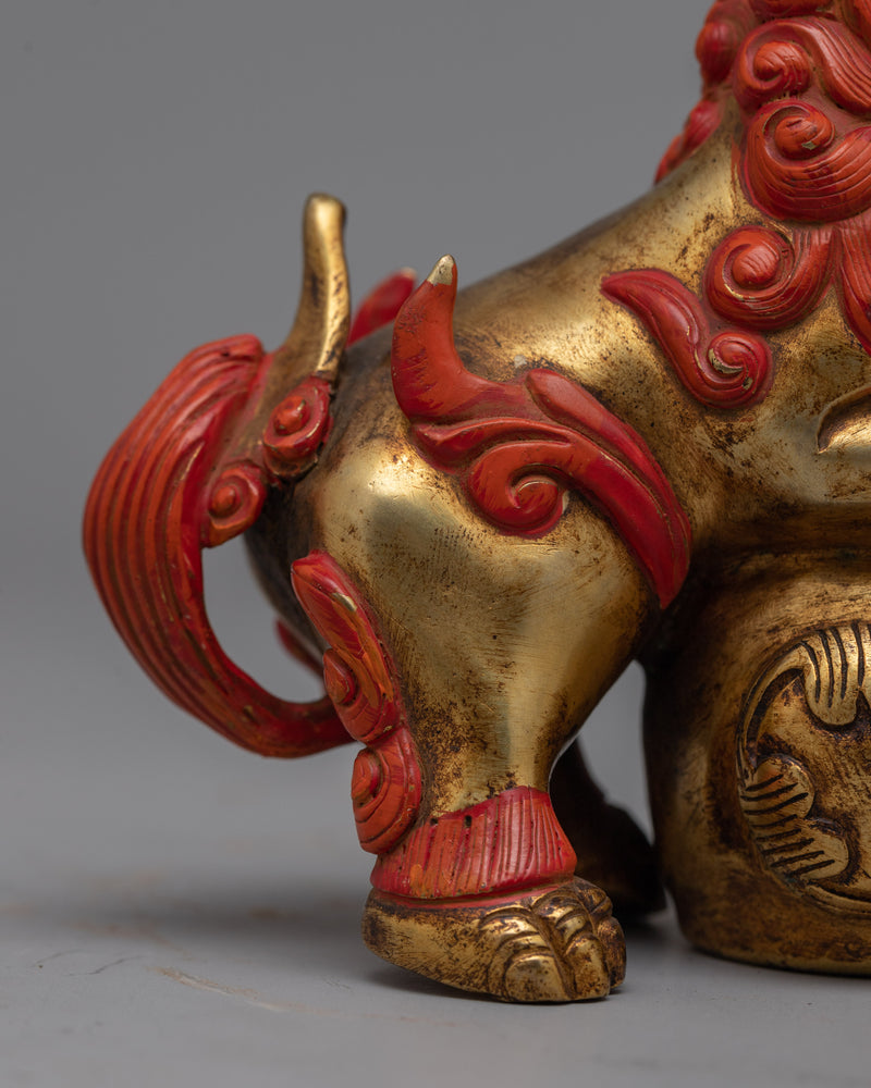 Foo Dog Lion Chinese Figurine | Handcrafted Sculptures for Strength and Courage